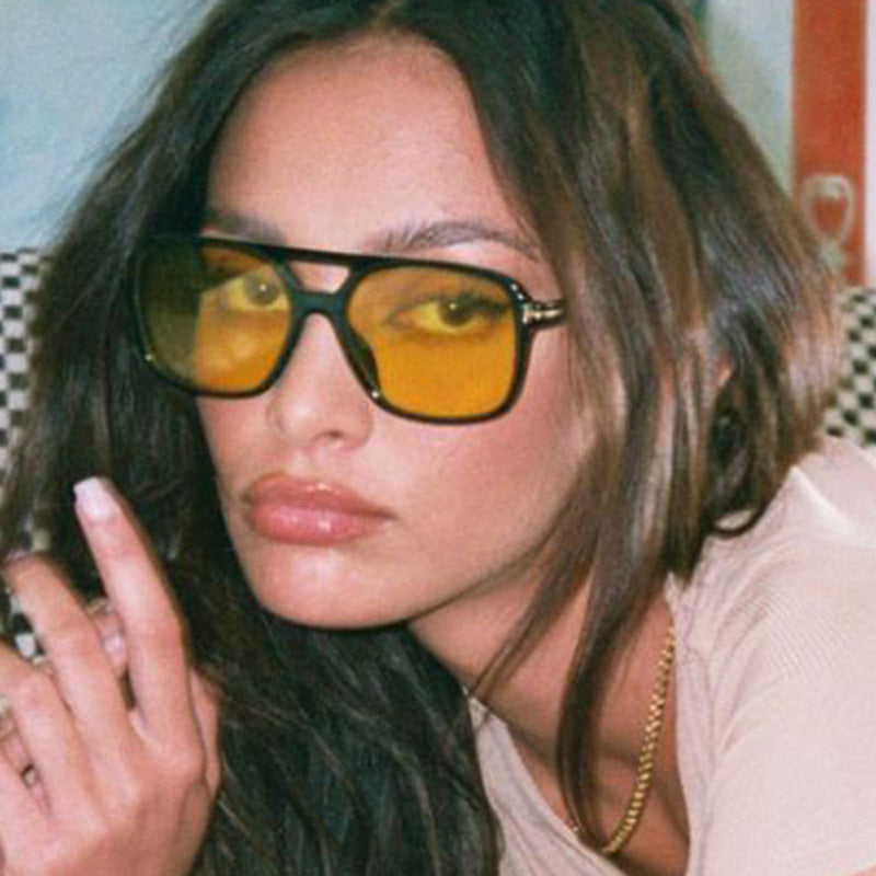 Wholesale PC Double Beam Square T Sunglasses